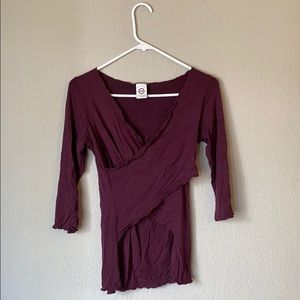 Japanese Weekend plum colored top.